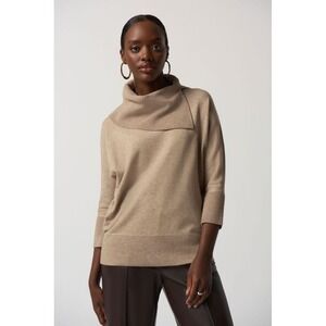 WOMEN'S JOSEPH RIBKOFF | ASYMMETRICAL SOFT KNIT SWEATER | LATTE MELANGE